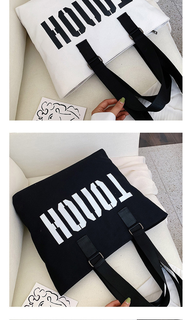 Fashion Black Big Letter Canvas Shoulder Bag,Messenger bags