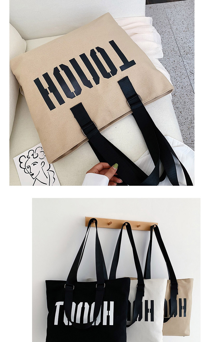 Fashion Khaki Big Letter Canvas Shoulder Bag,Messenger bags