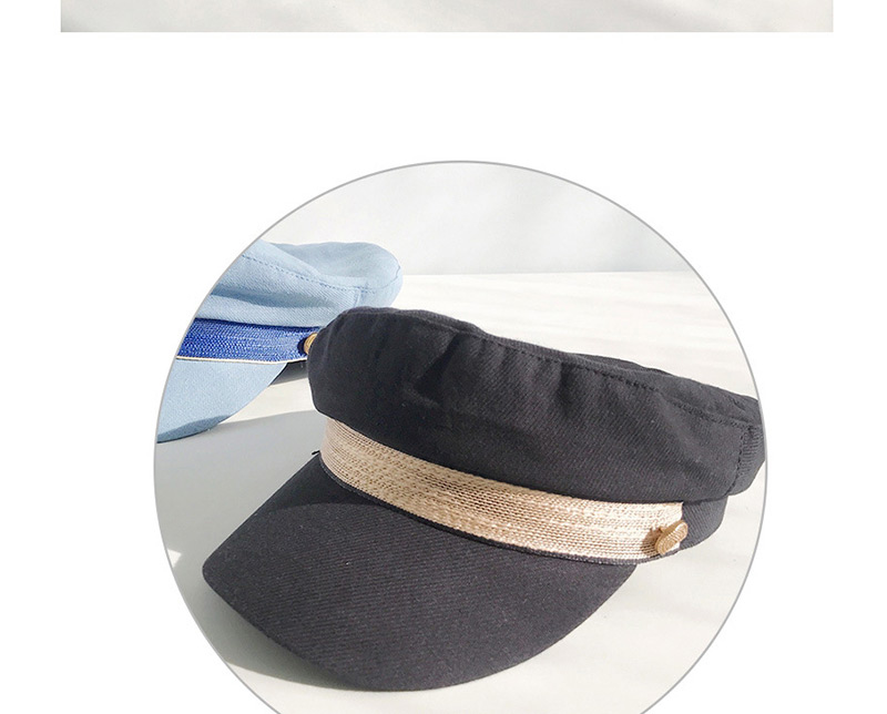 Fashion Lace Button Black Thin Sponge Beret,Sun Hats