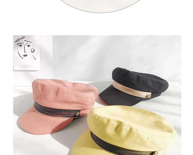 Fashion Lace Button Black Thin Sponge Beret,Sun Hats