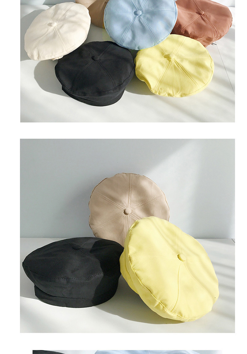 Fashion Six Stitching Beige Thin Beret,Sun Hats