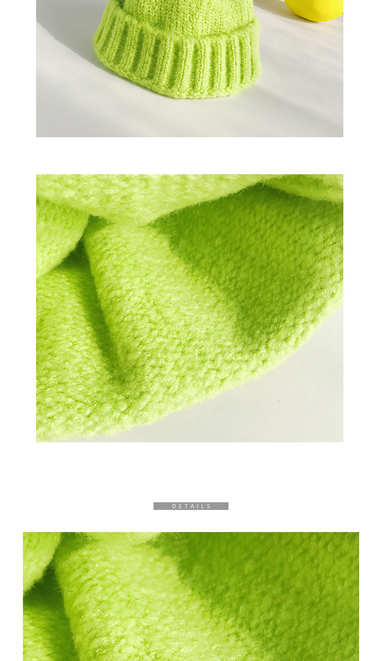 Fashion Thick Side Short Dark Green Wool Knit Parent-child Melon Cap,Knitting Wool Hats