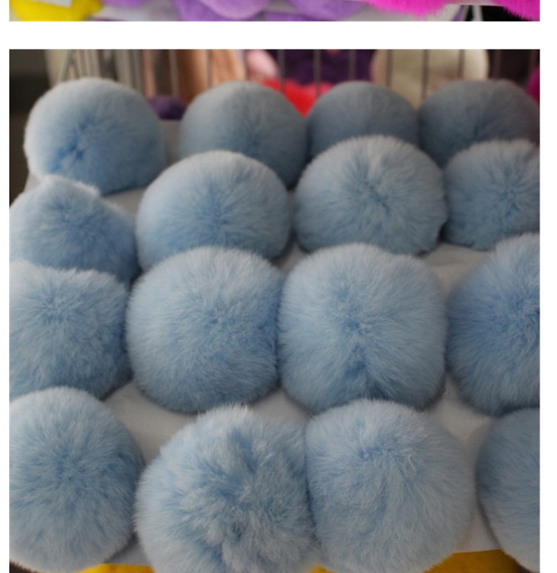 Fashion Lake Blue 8cm Rabbit Hair Ball Pendant Keychain,Fashion Keychain