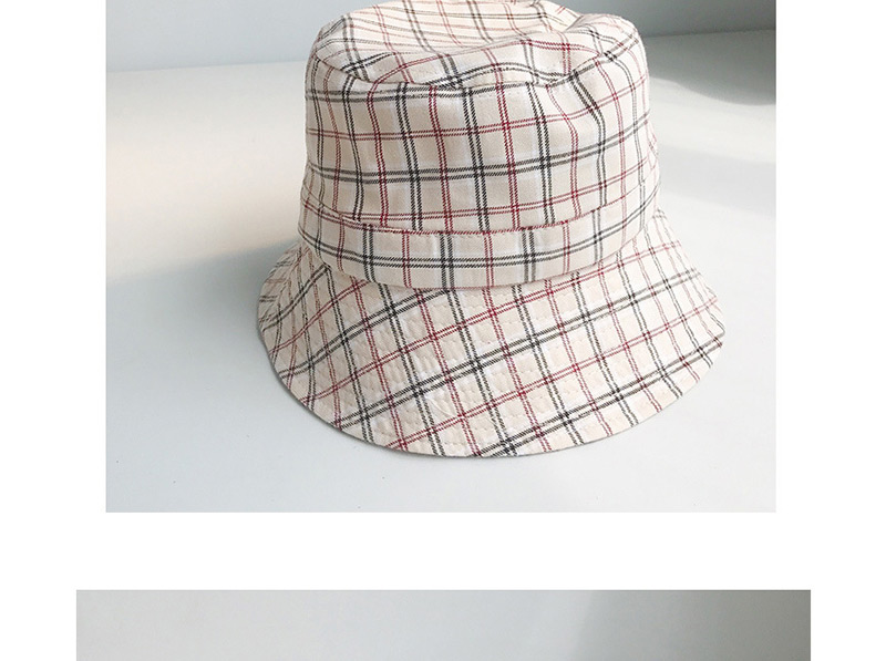 Fashion Small Lattice Khaki Plaid Fisherman Hat,Sun Hats