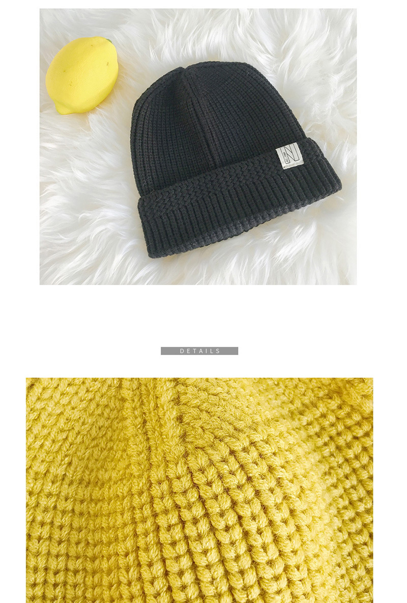 Fashion N-word Patch Turmeric Knitted Cap,Knitting Wool Hats