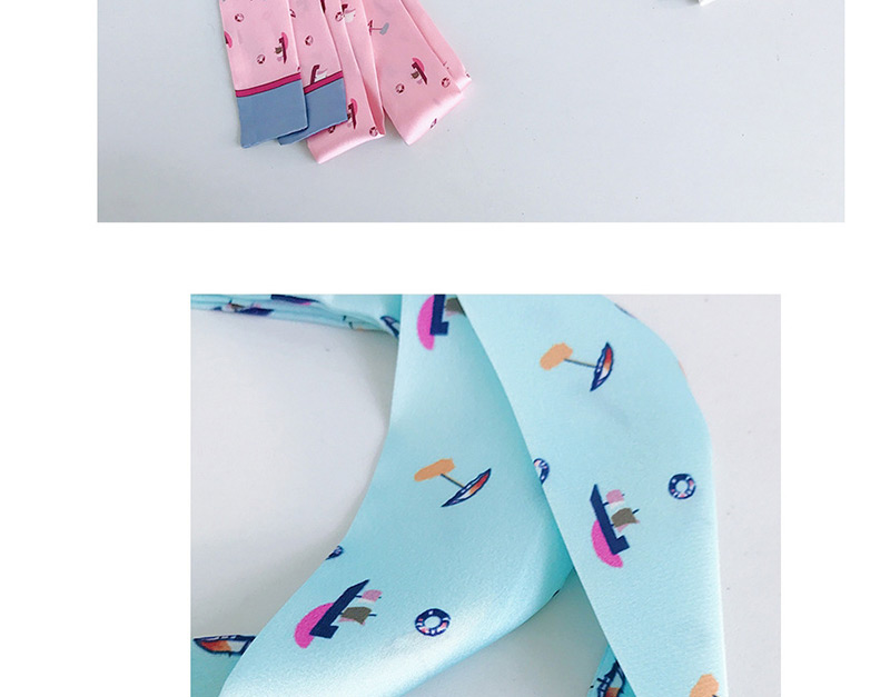 Fashion Boat Pink Slender Strip Print Silk Scarf 190cm,Thin Scaves