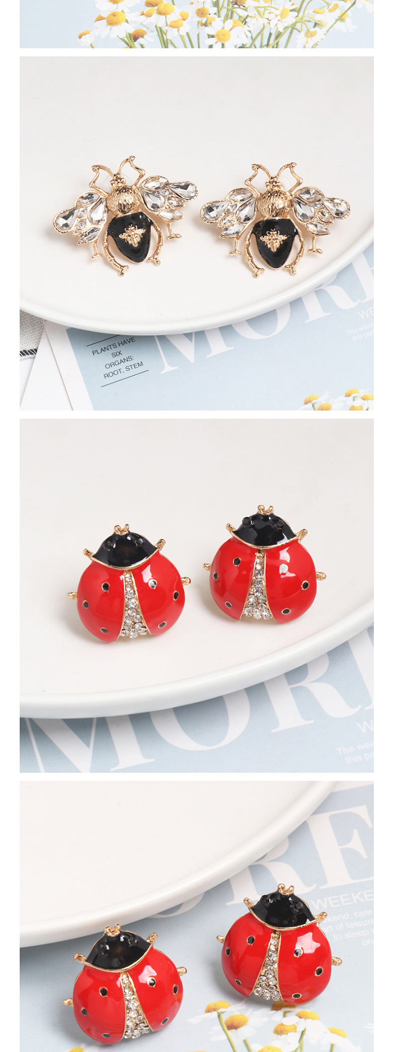 Fashion Water Dripping Honey Insect Earring,Stud Earrings
