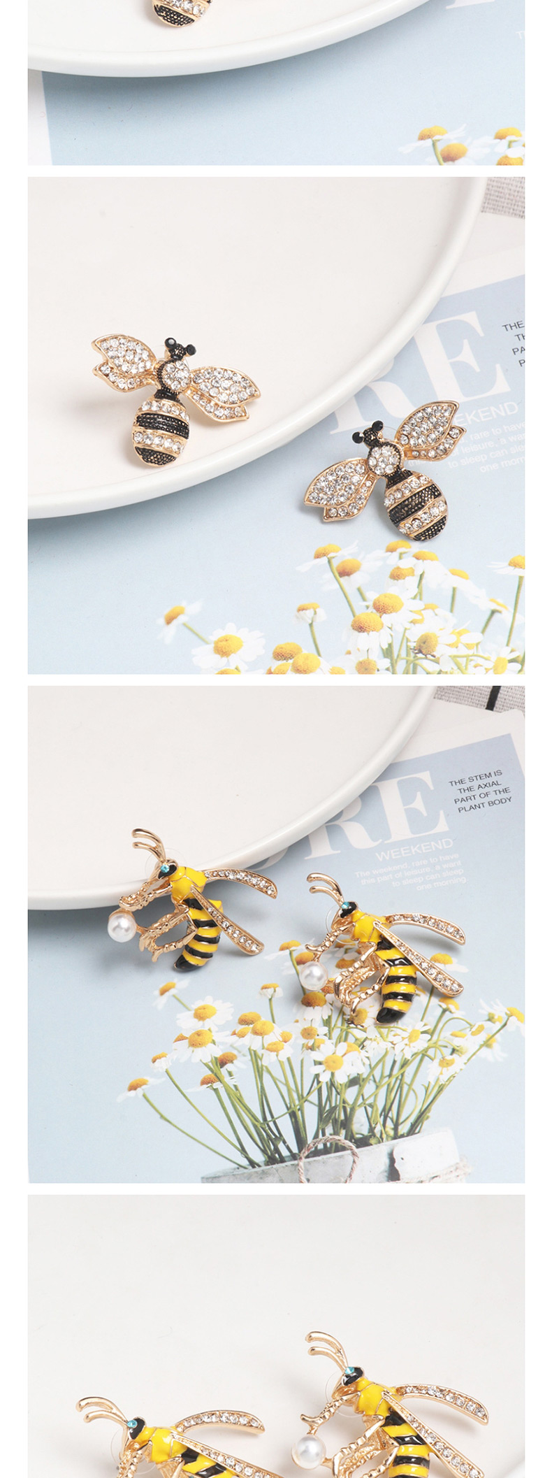 Fashion Yellow Honey Insect Earring,Stud Earrings