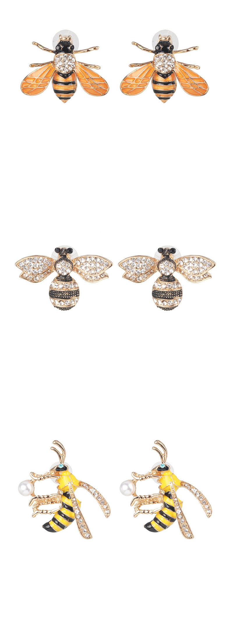 Fashion Black Honey Insect Earring,Stud Earrings