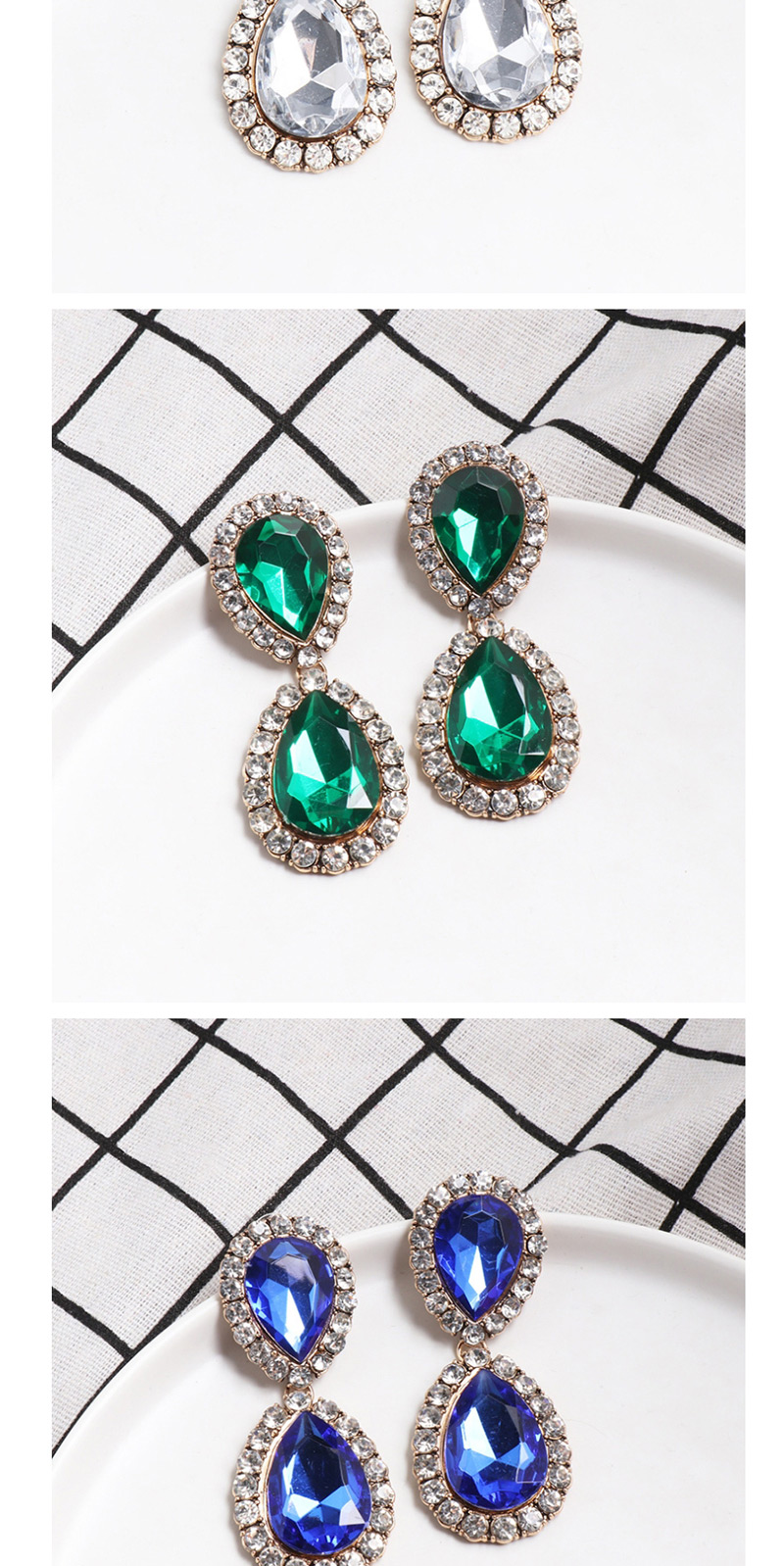 Fashion Green Water Droplet Earring,Drop Earrings
