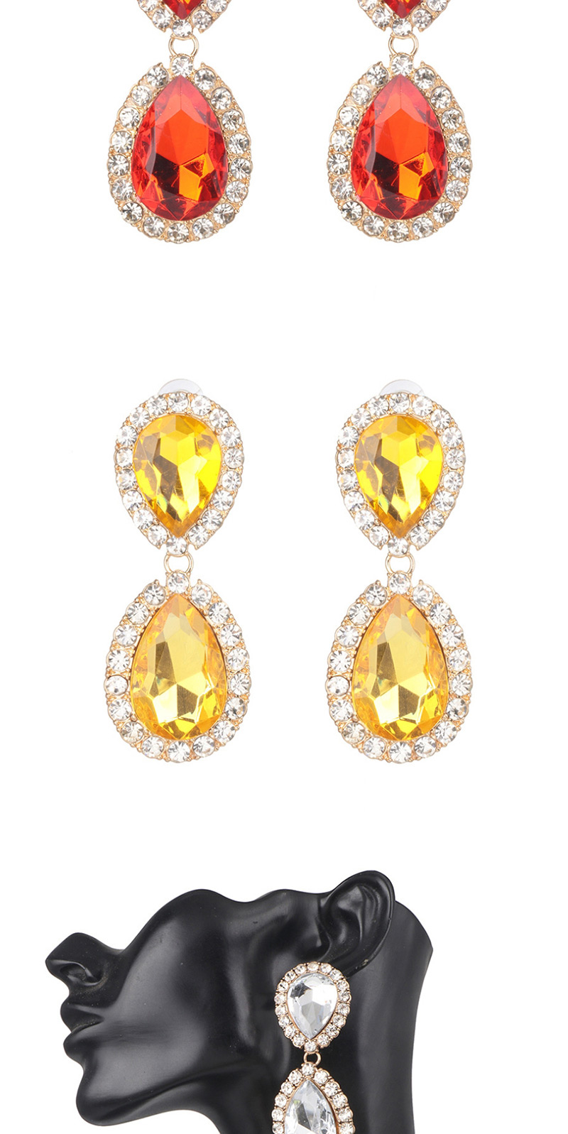 Fashion Yellow Water Droplet Earring,Drop Earrings