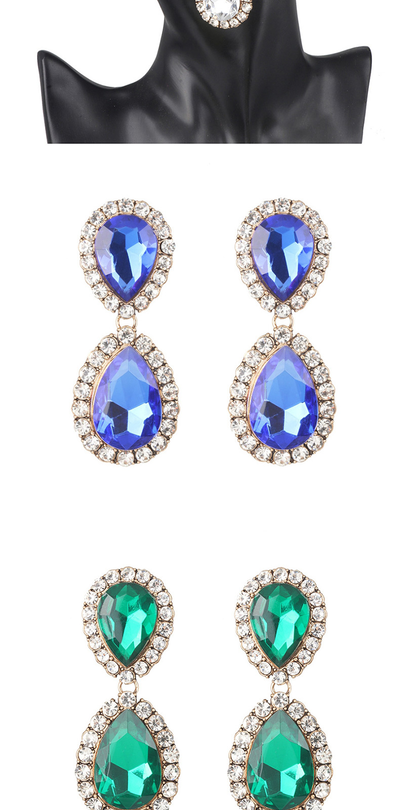Fashion Blue Water Droplet Earring,Drop Earrings