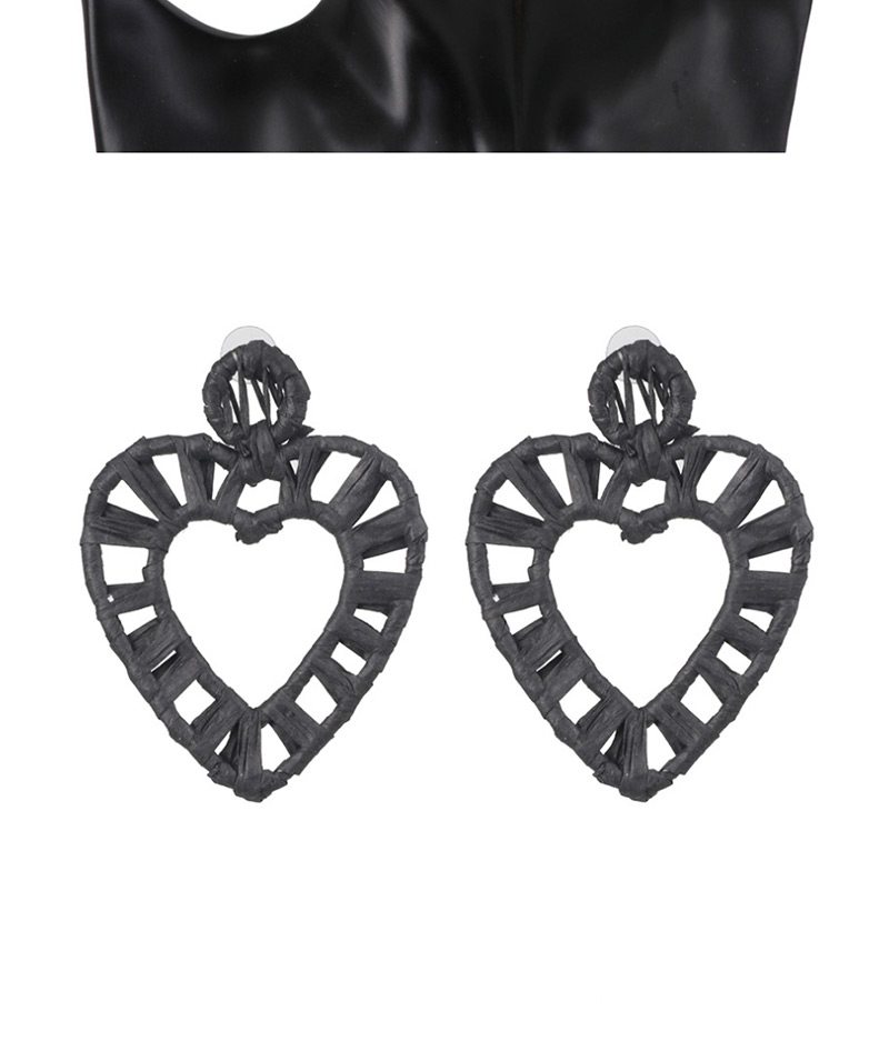 Fashion Pink Hollow Alloy Lafite Heart-shaped Earrings,Drop Earrings