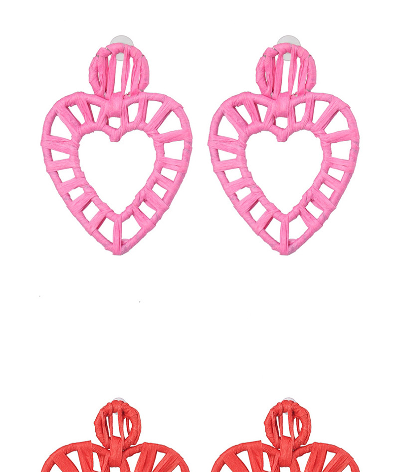 Fashion Red Hollow Alloy Lafite Heart-shaped Earrings,Drop Earrings