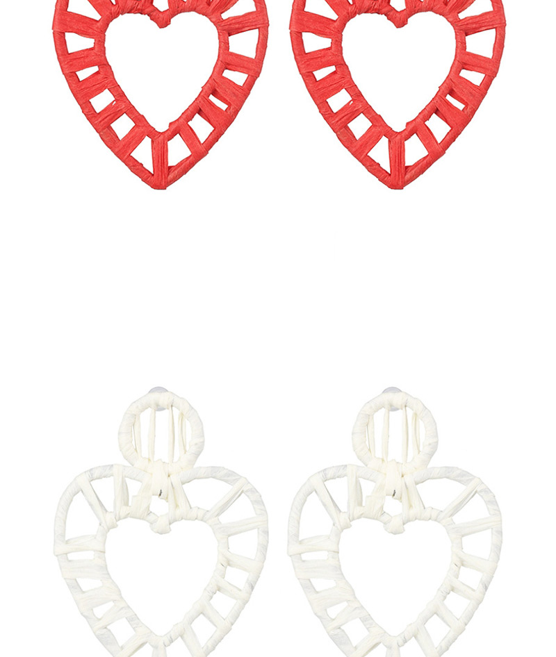 Fashion Red Hollow Alloy Lafite Heart-shaped Earrings,Drop Earrings