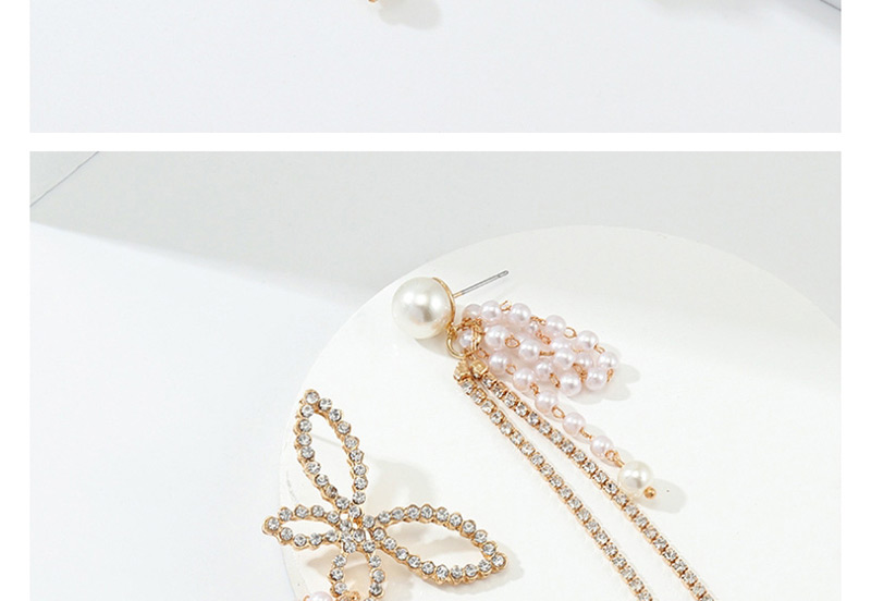 Fashion Gold Butterfly And Diamond Earrings,Drop Earrings