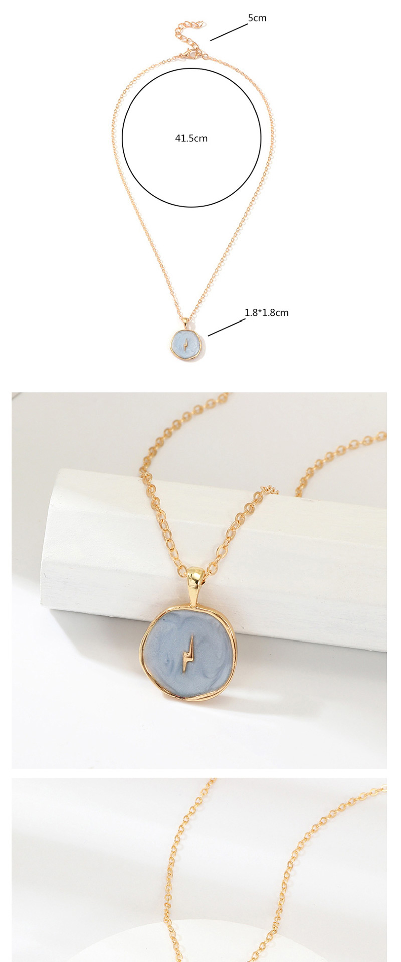 Fashion Blue Alloy Drop Oil Star Moon Necklace,Pendants
