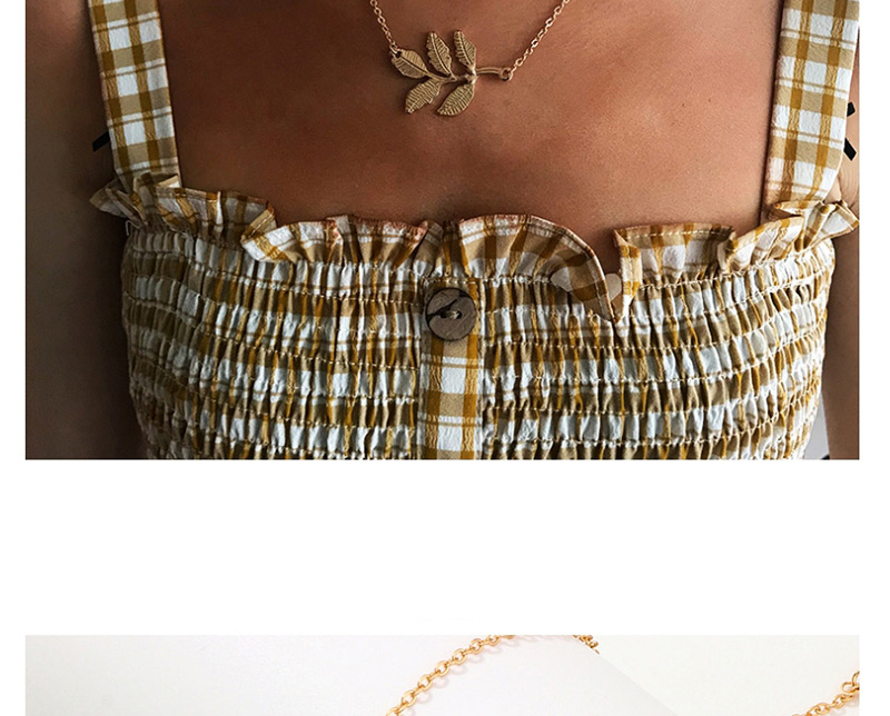 Fashion Gold Alloy Leaf Necklace,Pendants