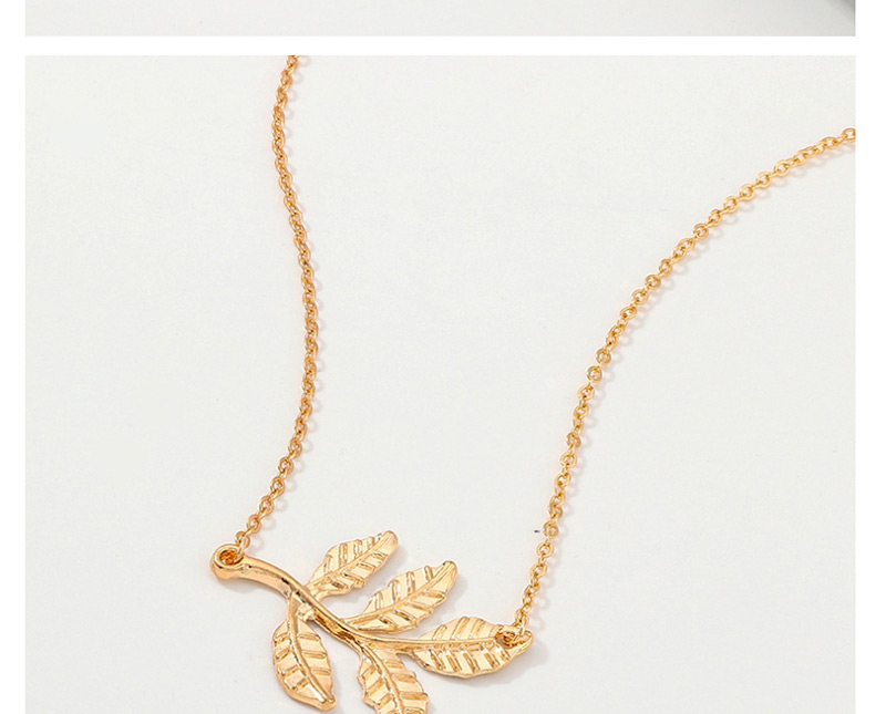 Fashion Gold Alloy Leaf Necklace,Pendants