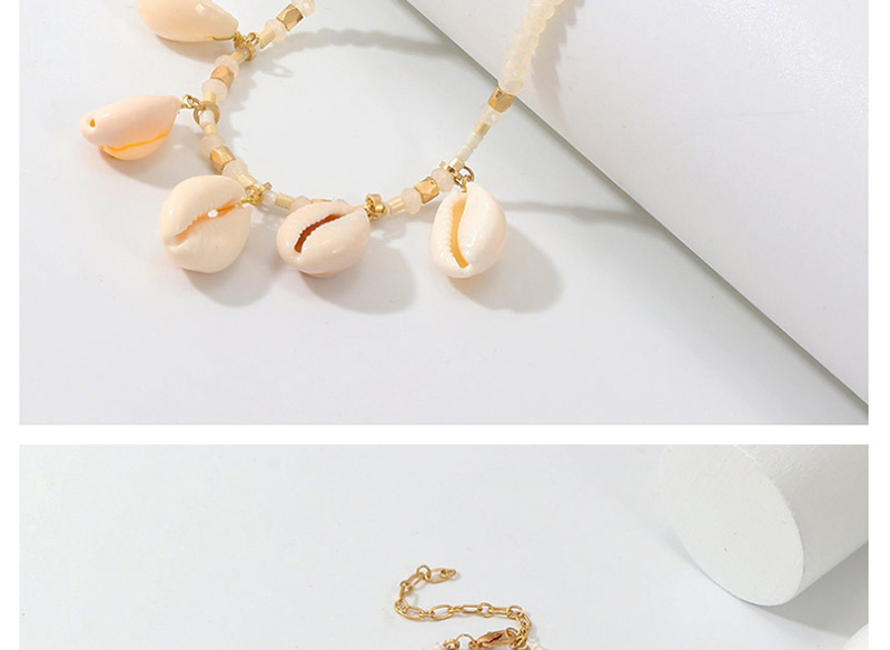 Fashion White Mizhu Tandem Natural Shell Necklace,Pendants