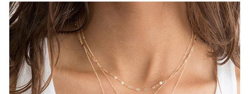 Fashion Gold Multi-layer Chain Stainless Steel Long Necklace,Necklaces
