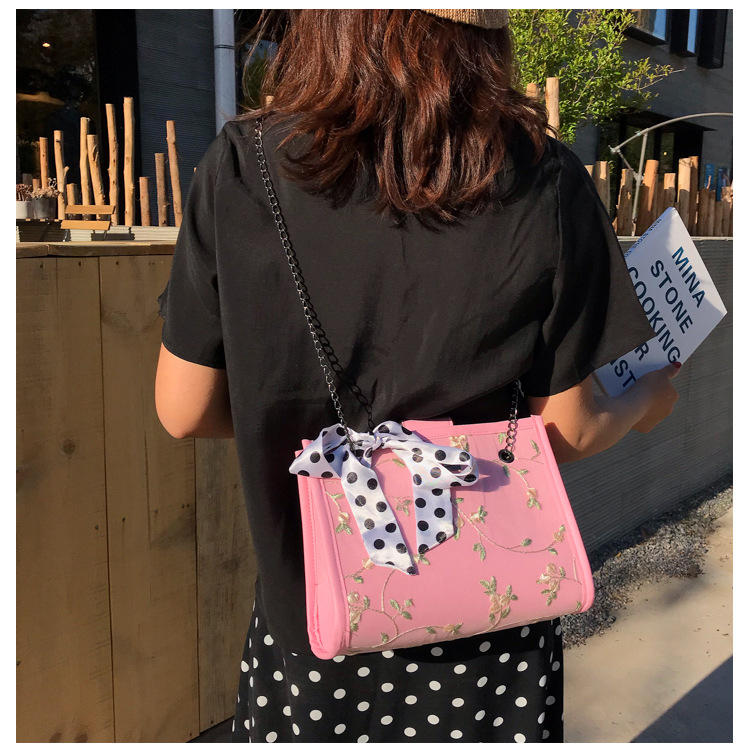 Fashion Pink Scarf Turn Lock Shoulder Bag Shoulder Bag,Messenger bags