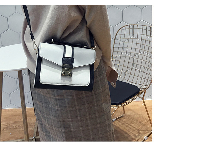 Fashion Black Contrast Stitching Shoulder Bag Shoulder Bag,Handbags