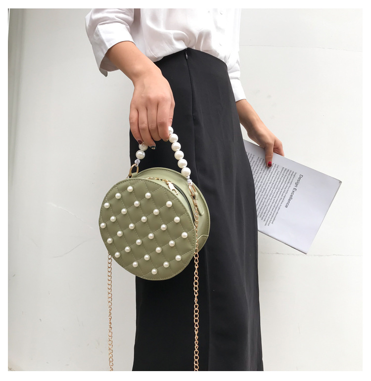Fashion Green Chain Pearl Handbag Shoulder Messenger Bag,Handbags