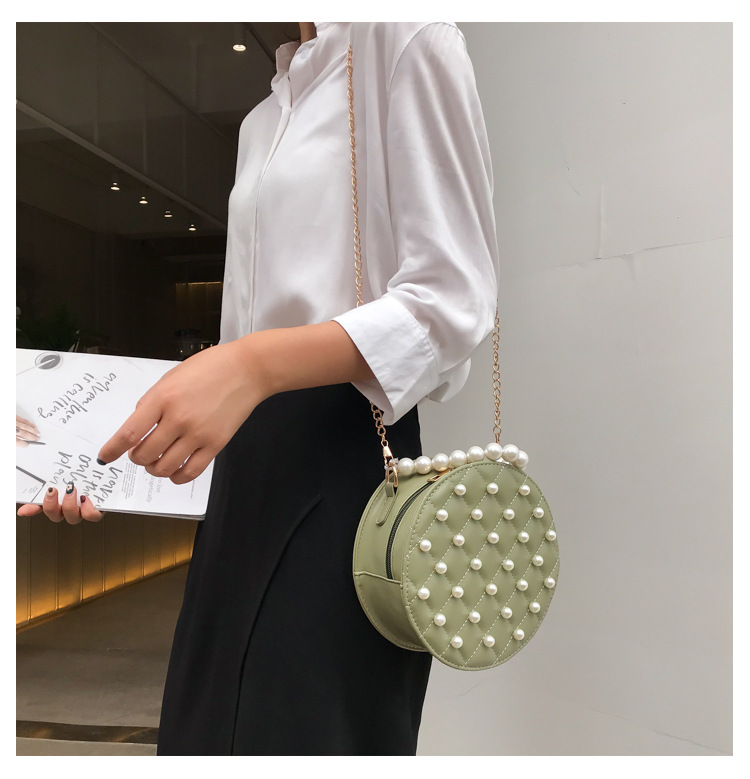 Fashion Green Chain Pearl Handbag Shoulder Messenger Bag,Handbags
