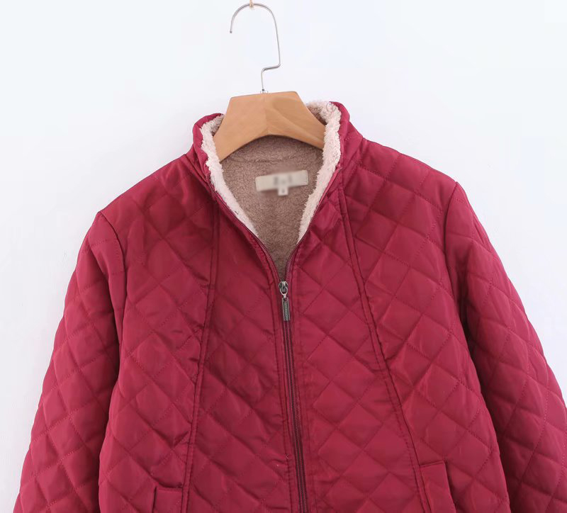 Fashion Red Stand Collar Mesh Short Lightweight Coat,Coat-Jacket