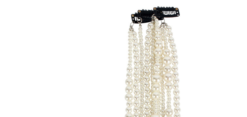 Fashion White Abs Imitation Pearl Hair Chain,Hairpins