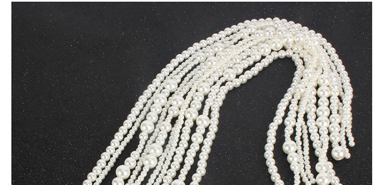 Fashion White Abs Imitation Pearl Hair Chain,Hairpins