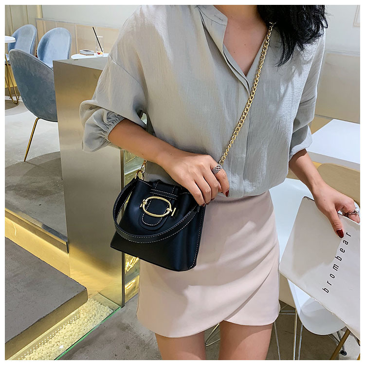 Fashion Blue Contrast Belt Buckle Hand Strap Shoulder Messenger Bag,Handbags