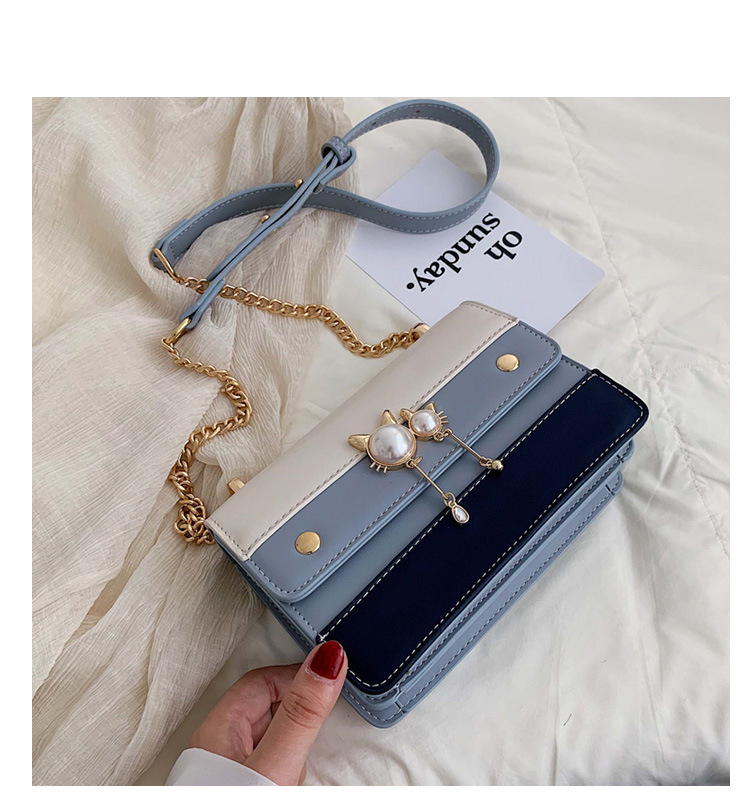 Fashion Blue Pearl Chain Shoulder Bag Shoulder Bag,Handbags
