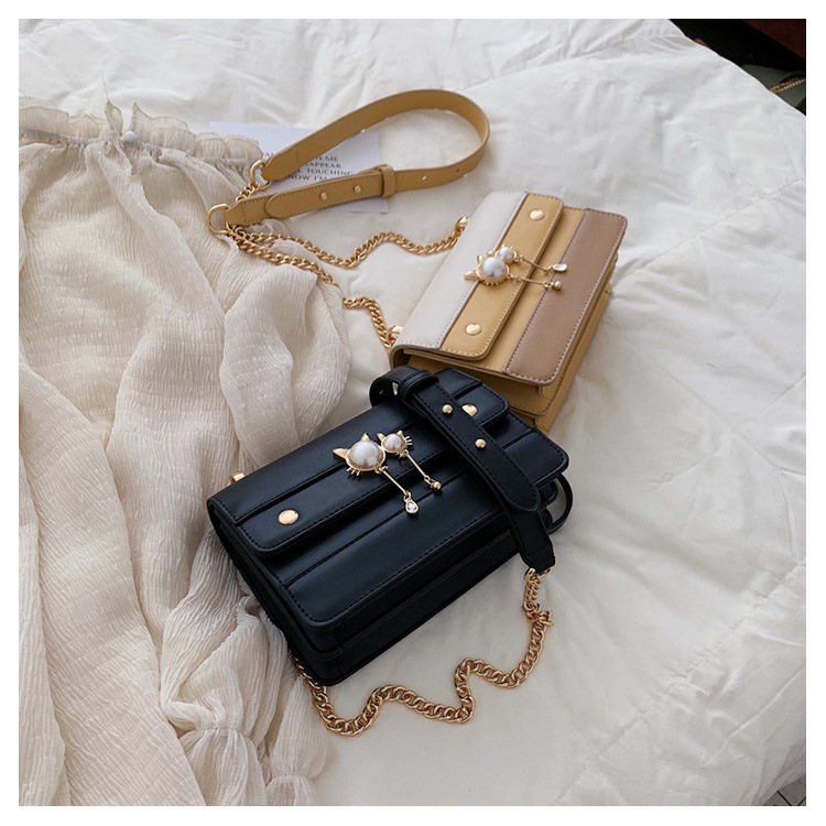 Fashion Yellow Pearl Chain Shoulder Bag Shoulder Bag,Handbags