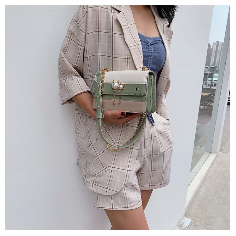 Fashion Matcha Green Pearl Chain Shoulder Bag Shoulder Bag,Handbags