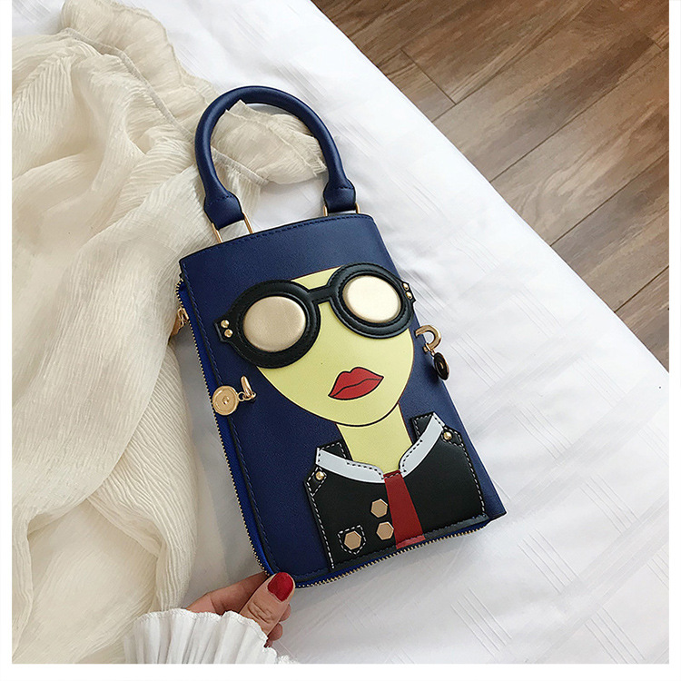 Fashion Blue Beauty Print Shoulder Bag Shoulder Bag,Handbags
