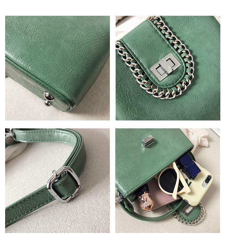 Fashion Green Chain Lock: Shoulder Bag: Shoulder Bag,Handbags