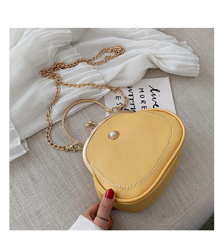 Fashion Yellow Alloy Jaw Chain Shoulder Bag Shoulder Bag,Handbags