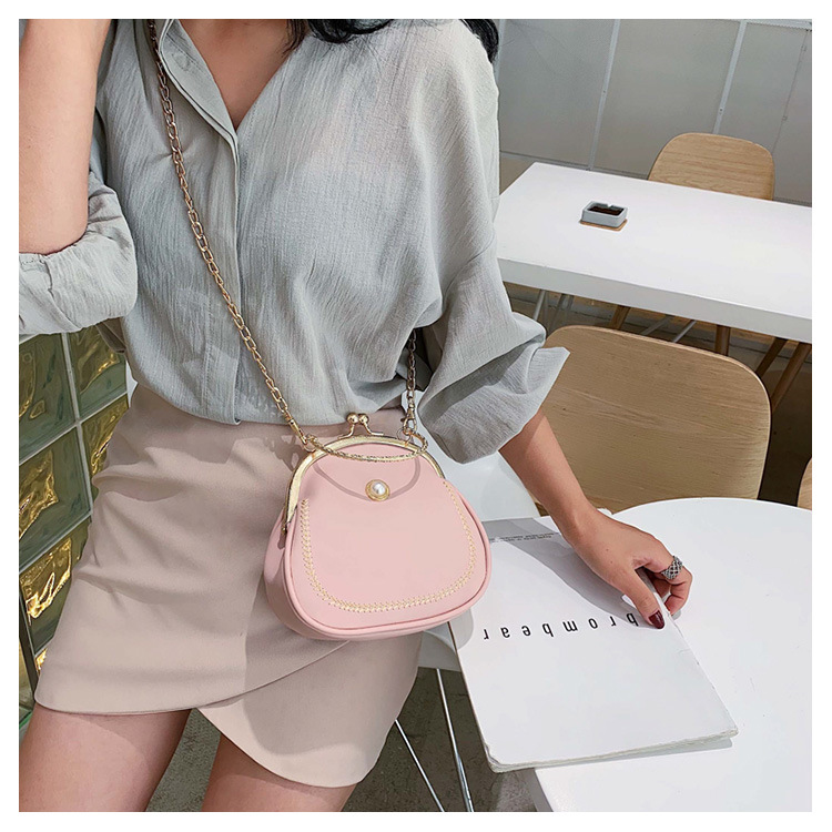 Fashion Pink Alloy Jaw Chain Shoulder Bag Shoulder Bag,Handbags