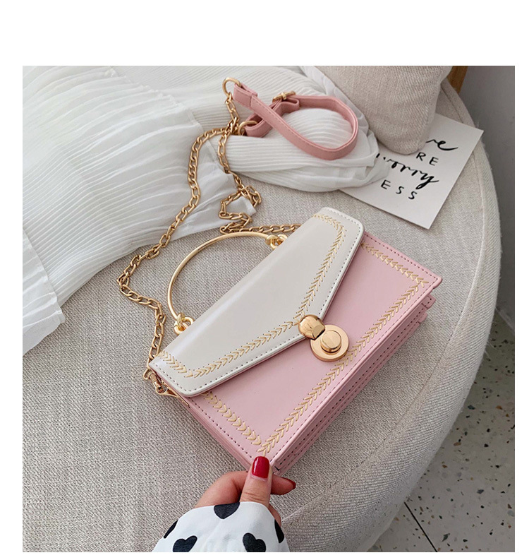 Fashion Pink Diagonal Shoulder Chain Tote,Handbags