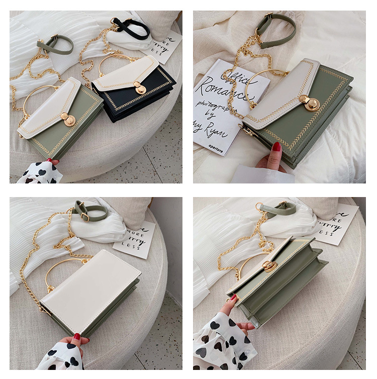 Fashion Matcha Green Diagonal Shoulder Chain Tote,Handbags
