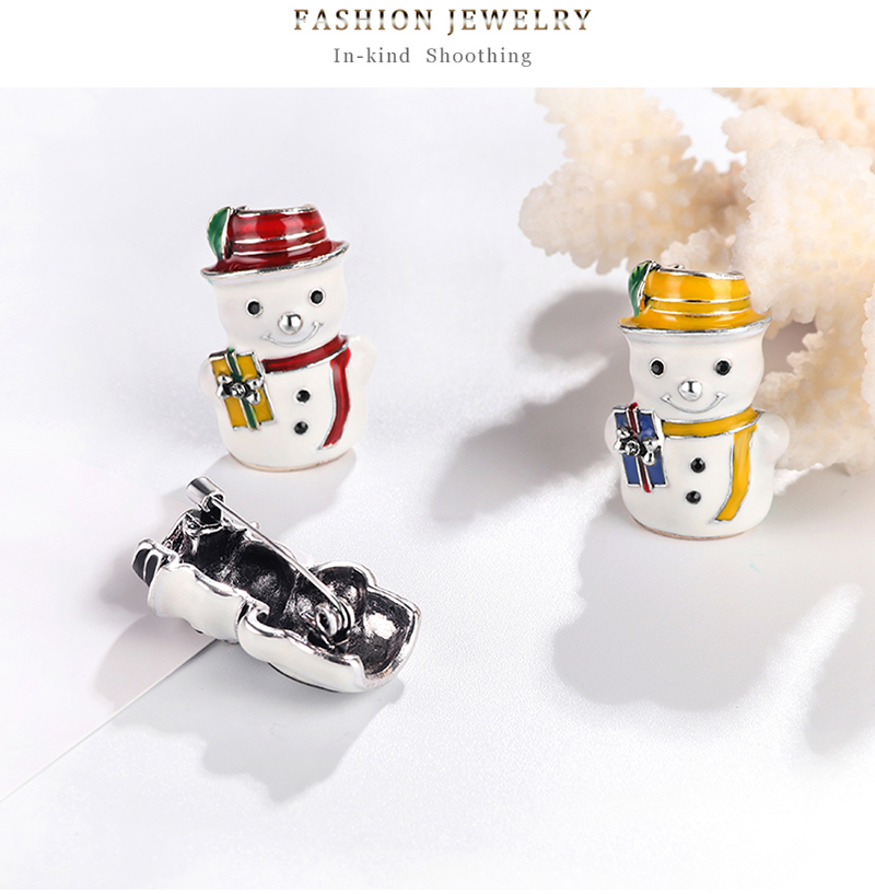 Fashion Yellow Alloy Drops Christmas Snowman Brooch,Korean Brooches