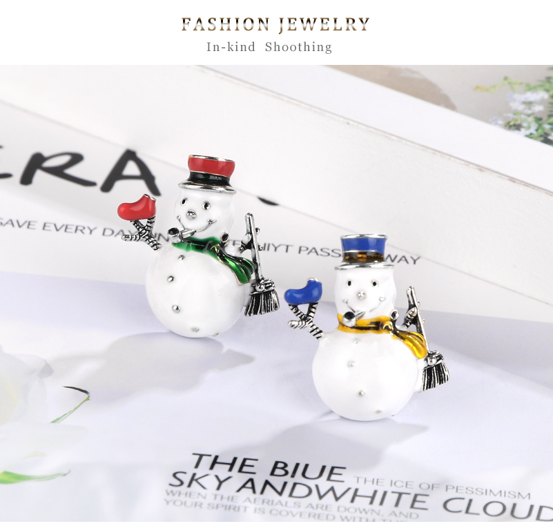 Fashion Red Alloy Drops Christmas Snowman Brooch,Korean Brooches