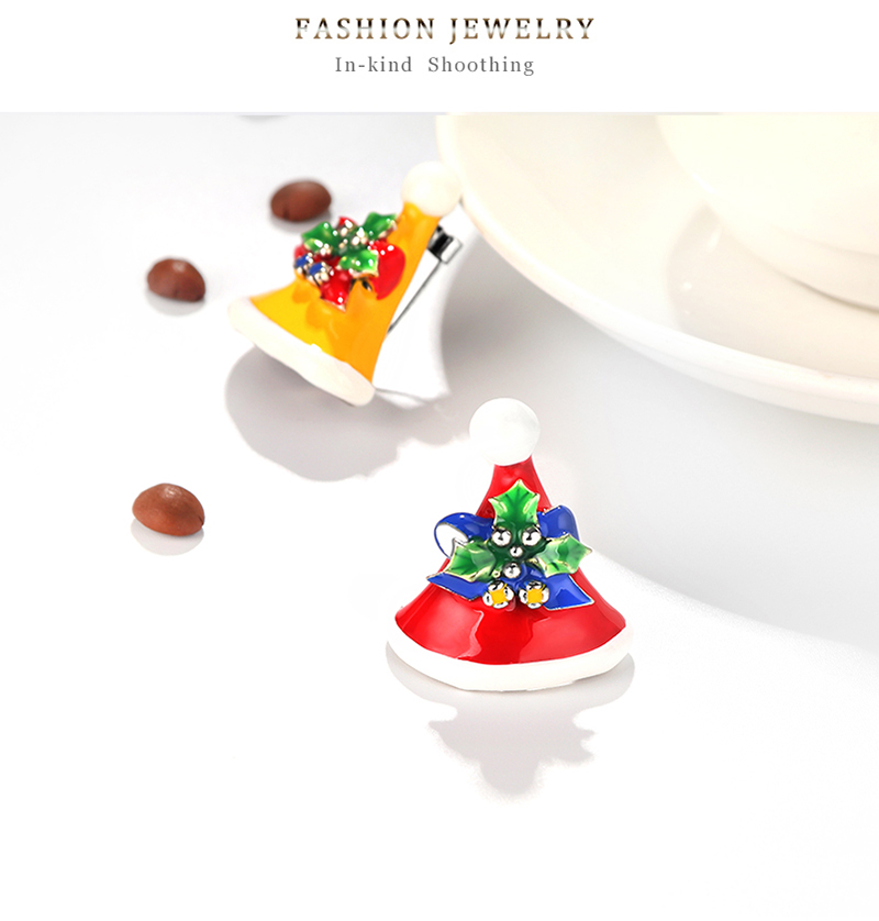Fashion Red Alloy Drip Christmas Hat Brooch,Korean Brooches