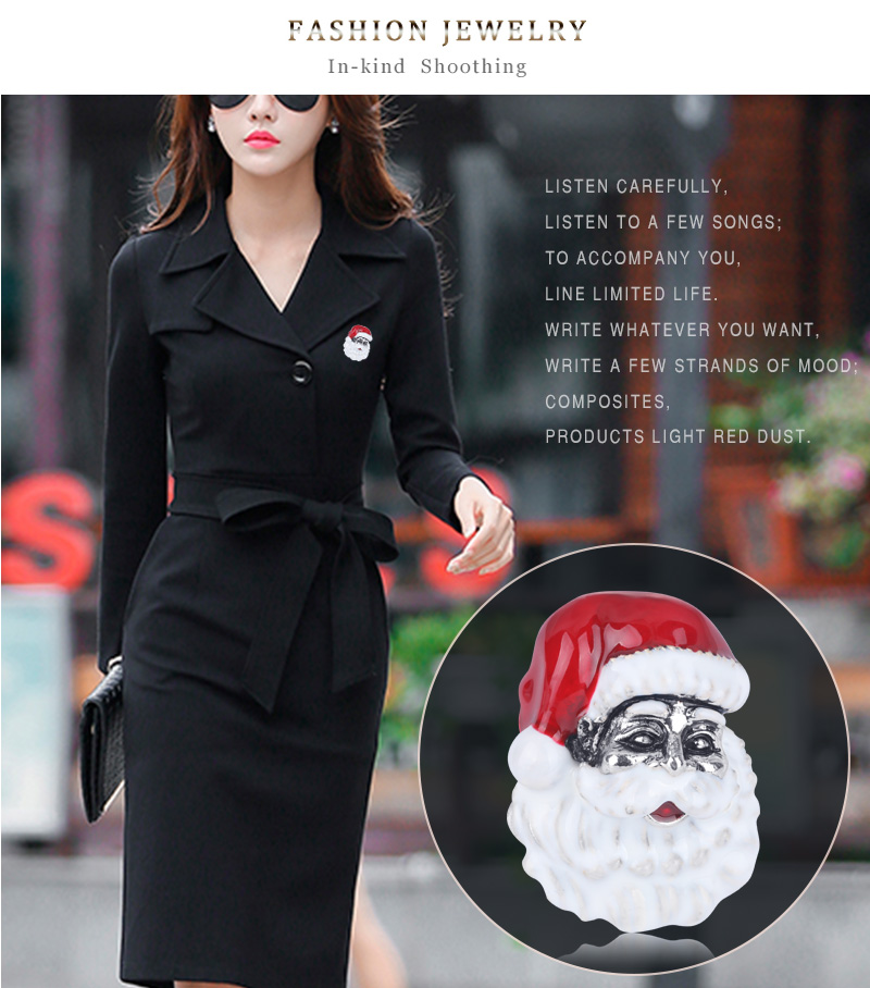 Fashion Red Alloy Dripping Santa Brooch,Korean Brooches