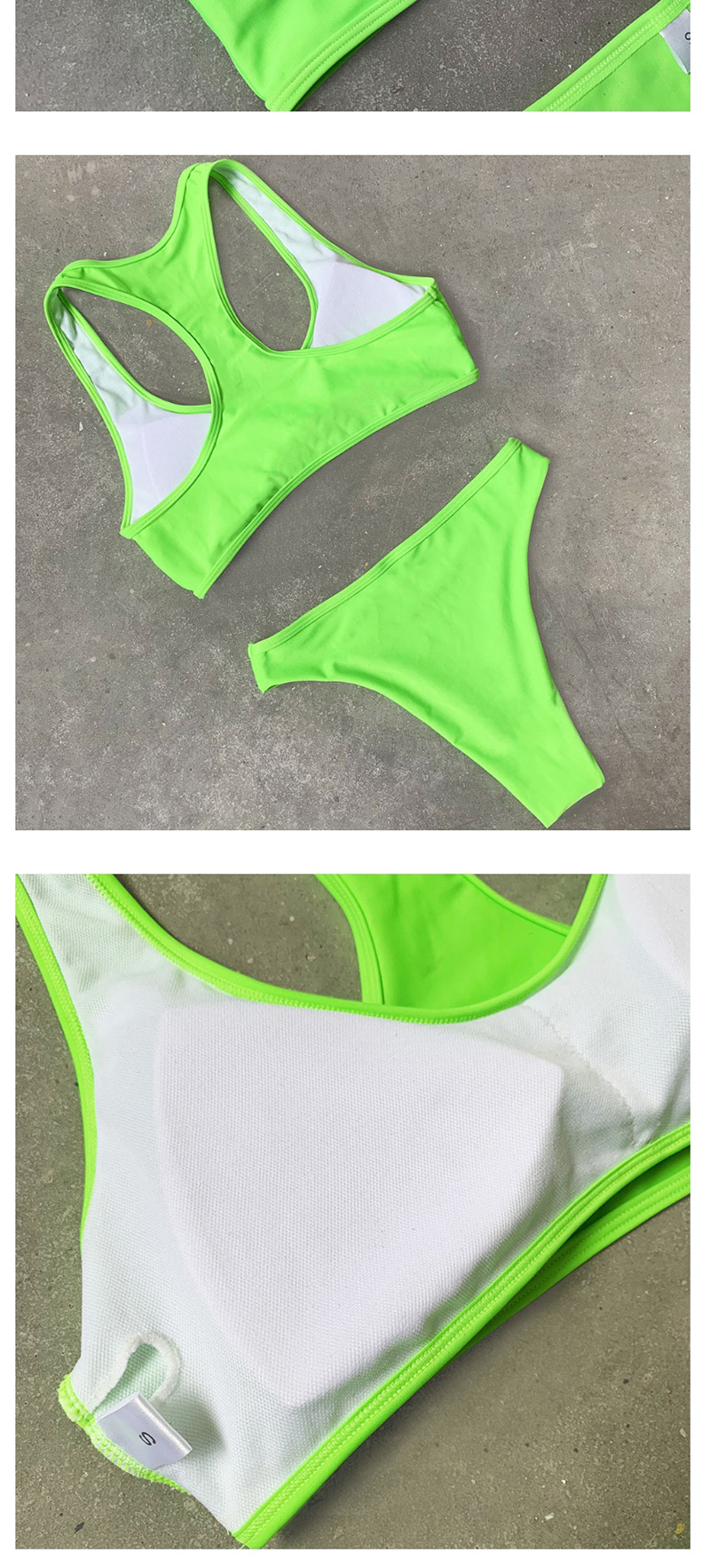 Fashion Green Vest High Waist Split Swimsuit,Bikini Sets