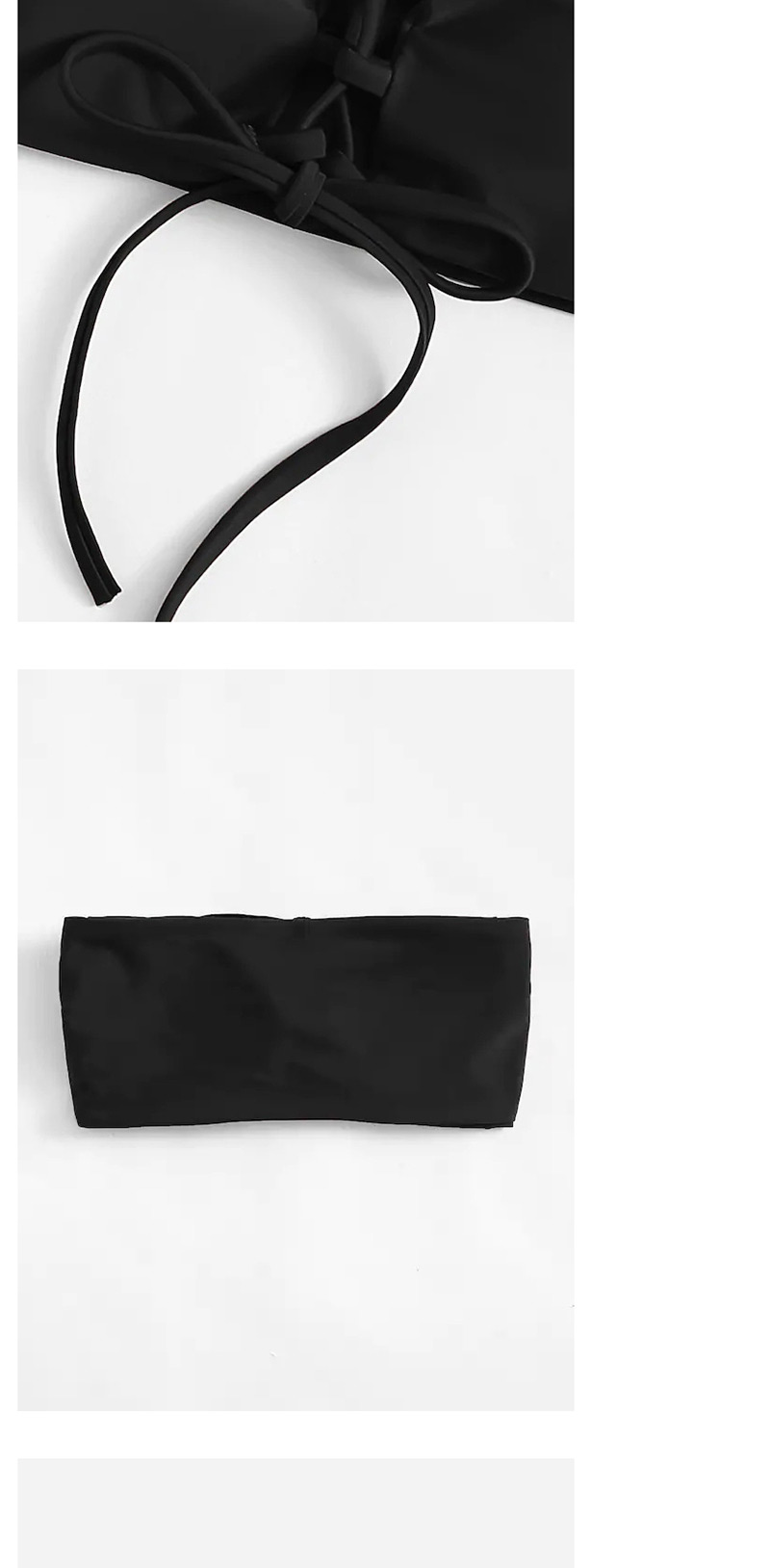 Fashion Black Openwork Tie-up Top,Bikini Sets