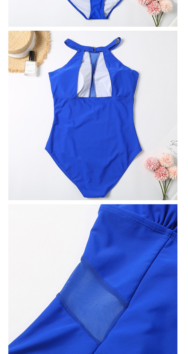Fashion Royal Blue One-piece Swimsuit,Swimwear Plus Size