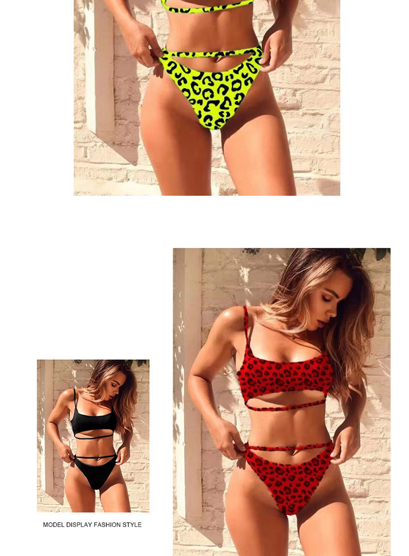 Fashion Red Color Leopard Split Swimsuit,Bikini Sets